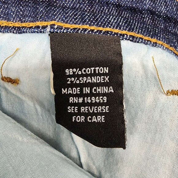 Ashley Mason Women's Size 30 Blue Denim Distressed‎ Dark Wash Pencil Jean Skirt - Picture 3 of 8